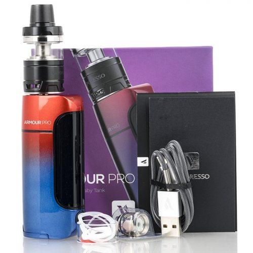 vaporesso armour pro 100w cascade baby starter kit packaging content 2