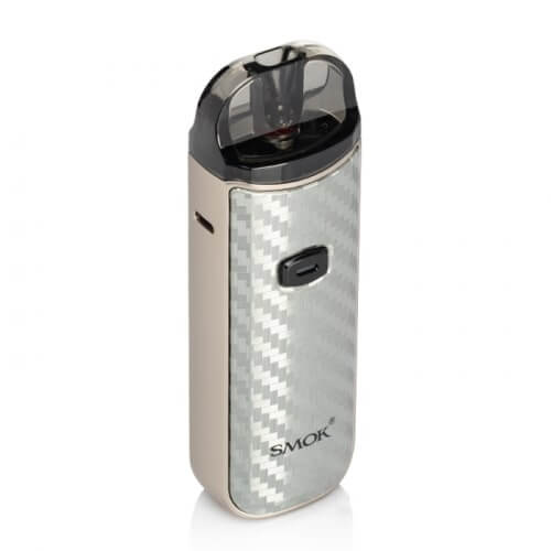 smok nord 50w pod kit silver carbon fiber