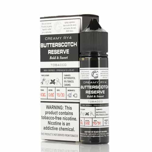 butterscotch reserve basix series glas e liquid 60ml box and bottle min