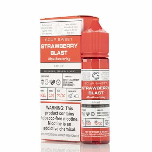 strawberry blast basix series glas e liquid 60ml box and bottle min