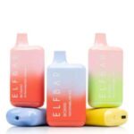 ELF BAR BC5000 Disposable Vapes in Strawberry Mango and Watermelon Ice flavors with a colorful gradient design, available for purchase in Dubai at Vape King Dubai.