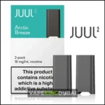 Juul 2 Pods Arctic Breeze flavor 2-pack with 18mg nicotine, sleek pod design, and smooth draw for a premium vaping experience.