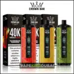 Al Fakher Crown Bar Mega Max 40K Disposable Vape high-capacity 40K puffs vape with smart LED display, rechargeable battery, and premium flavors available in Dubai, UAE.