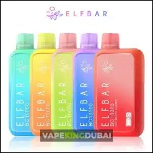 ELF BAR 10000 Puffs Disposable Vape colorful rechargeable vape device with long-lasting battery, smooth flavor performance, and compact design available in Dubai, UAE.