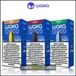 **SEO-optimized alt text:** Waka Nova 12000 Puffs Disposable Vape with Mango Peach, Cherry, and Menthol Plus flavors – rechargeable long-lasting vape device available in Dubai.