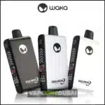 Waka Blade 50000 vape device in black, white, and silver colors with dual mesh technology.