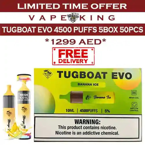 Tugboat Evo 4500 Puffs 5 Box 50 Pcs Bulk Offer