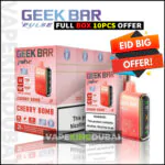 GEEK Bar Pulse 15000 Puffs Full Box 10pcs Cherry Bomb flavor with Eid Big Offer promotion, available at VapeKingDubai